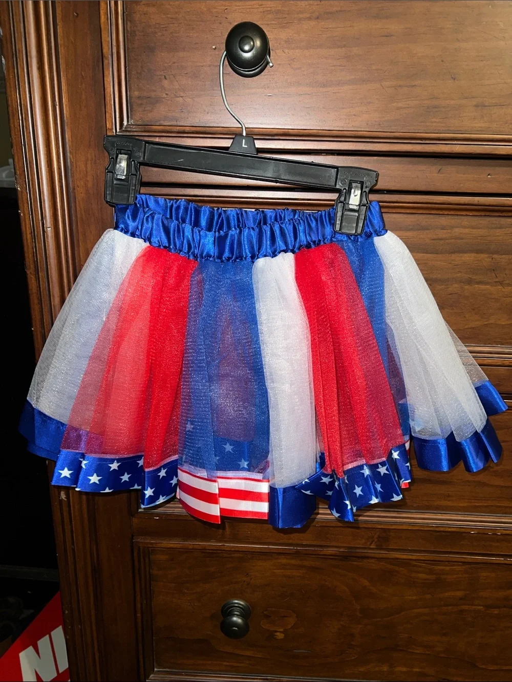 Patriotic Red White and Blue Tulle Skirt